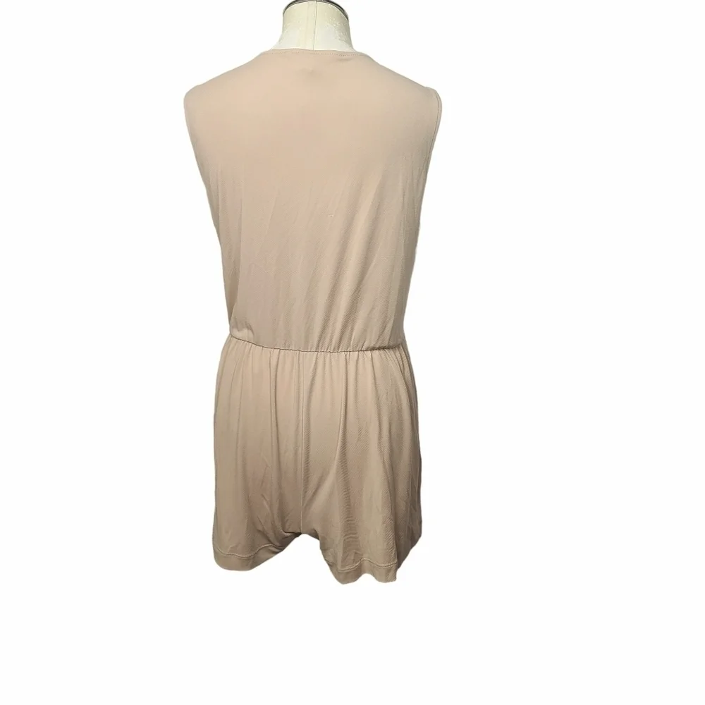 BCBGeneration V Neck Beige Sleeveless Romper M